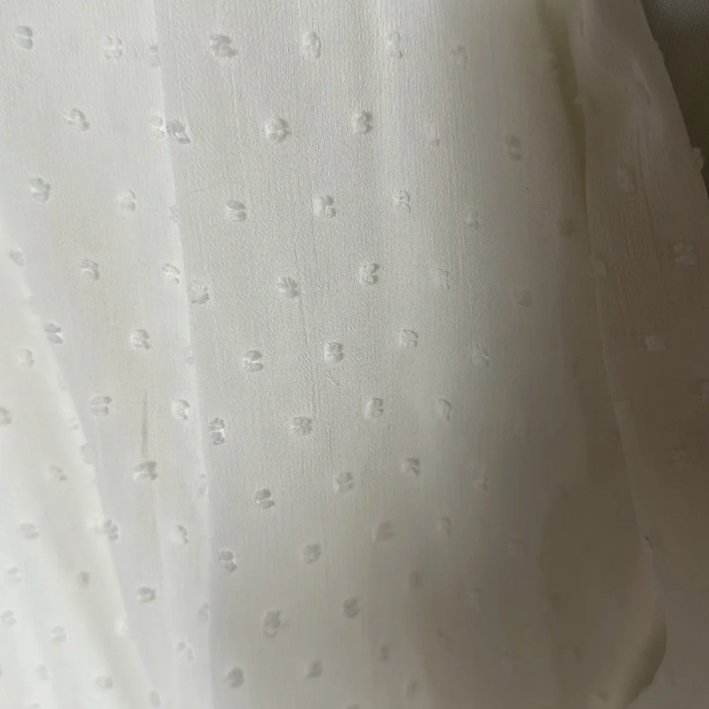 Daniel Rainn Swiss Dot Layered White Long Sleeve Dress Size M